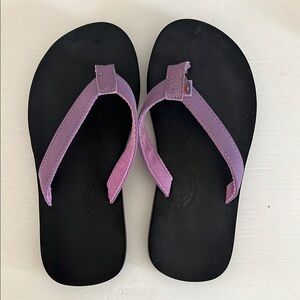 Rainbow Kids Flip Flops - Black and Purple